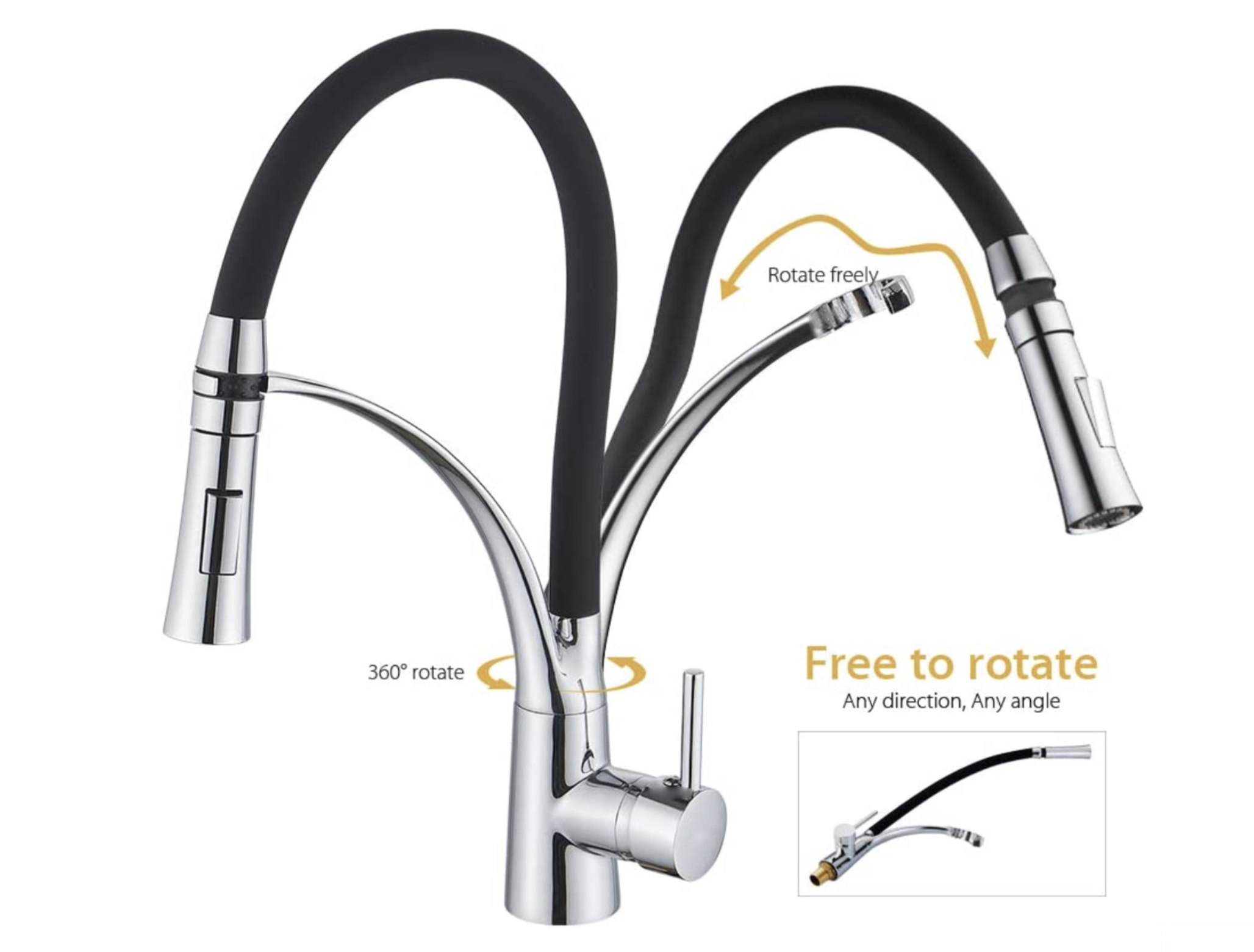 Miscelatore cucina a bassa pressione NT1749 per boiler, con tre raccordi, cromato e nero