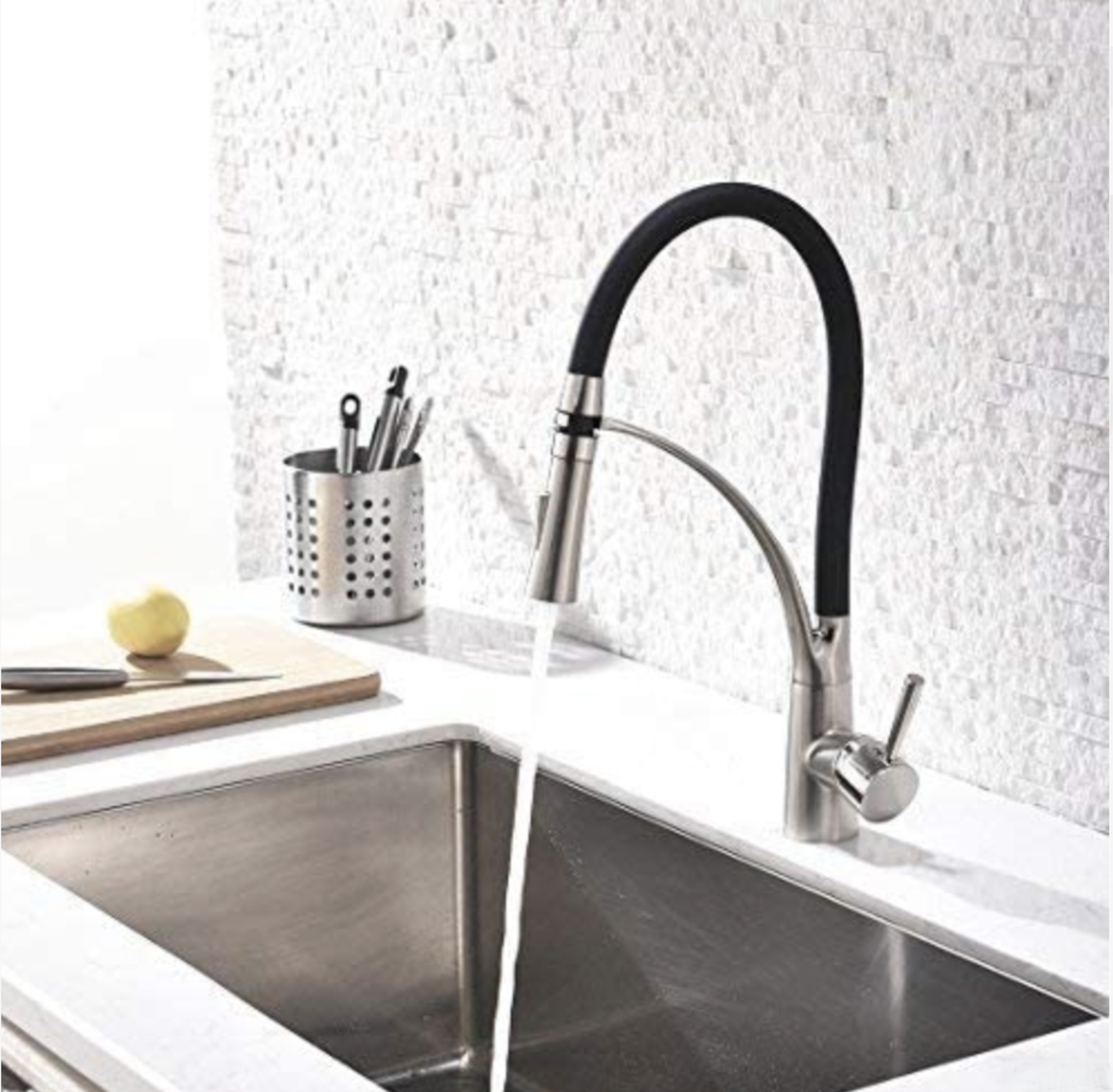 Miscelatore cucina a bassa pressione NT1749 per boiler, con tre raccordi, su lavello doppio