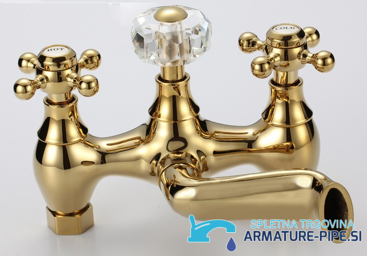 Pannello doccia NTG87262 con soffione a campana in oro lucido