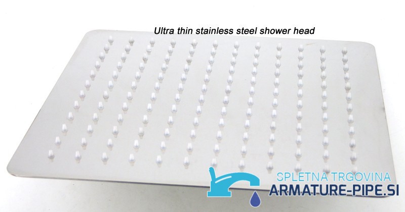 Sistema doccia da incasso EYN PTS50425 — soffione quadrato ultrapiatto cromato