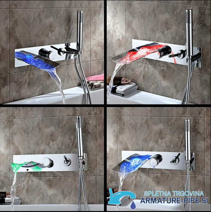 Colori LED del rubinetto a cascata SAK9671: blu, verde e rosso