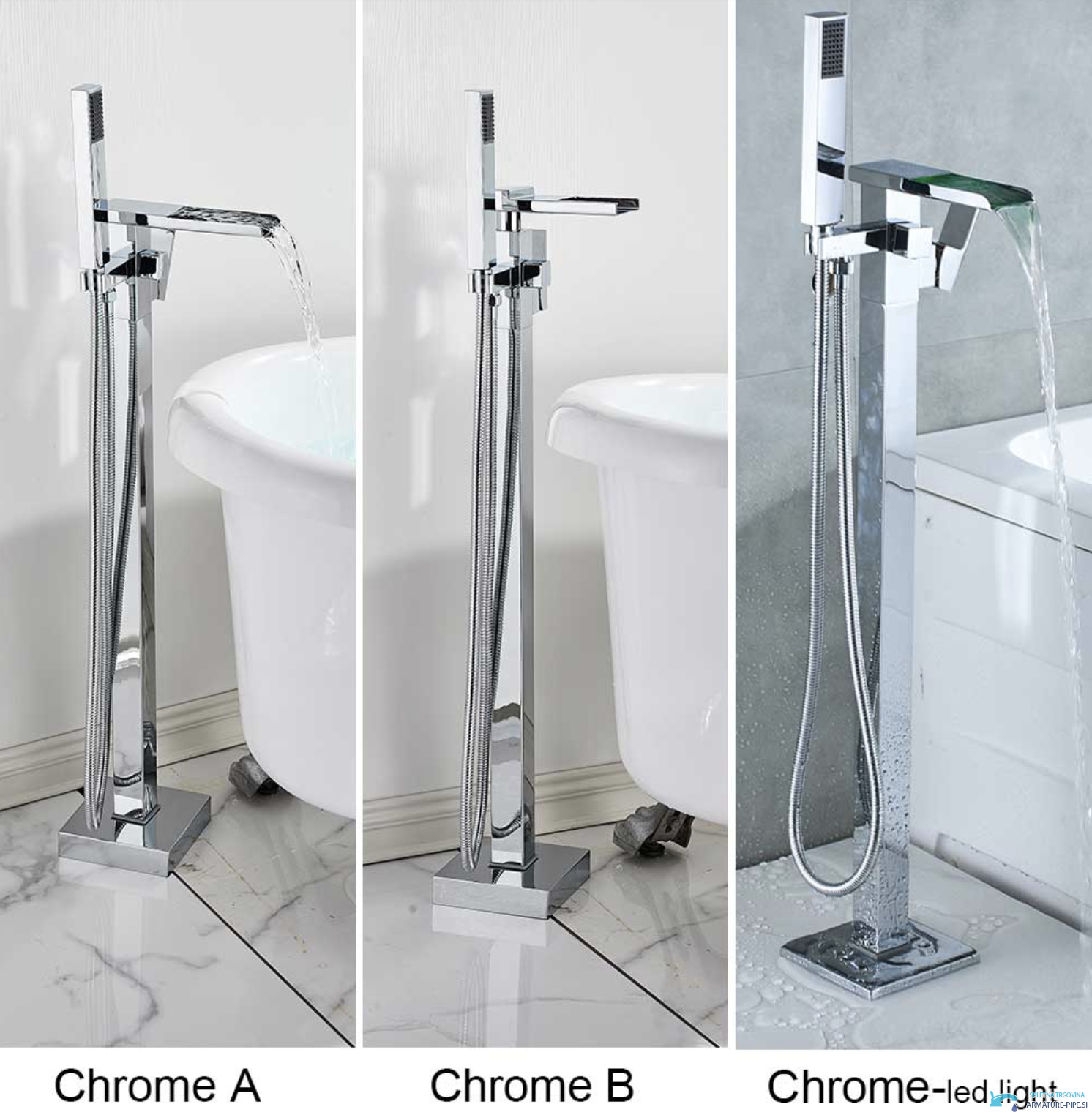 Rubinetto freestanding per vasca SB1720 in diverse varianti cromate