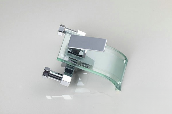 Miscelatore vasca a parete SK0264 in vetro temperato, vista laterale