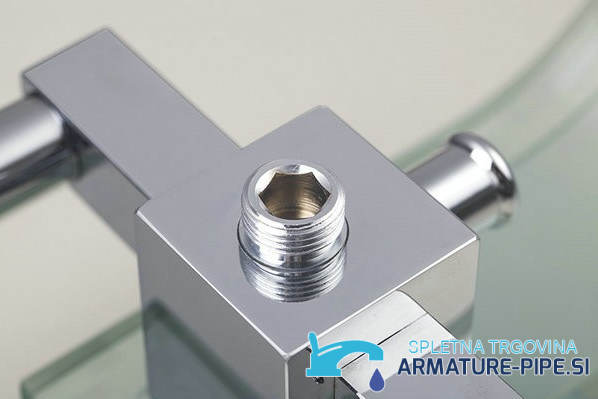 Miscelatore vasca a parete SK0264 in vetro temperato e cromo