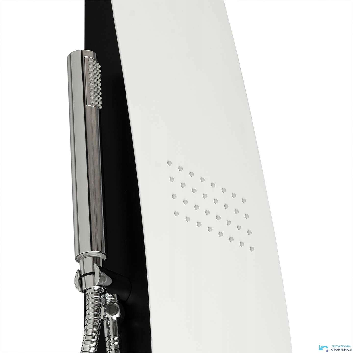 Pannello doccia termostatico di lusso ELITE SP1058 in bianco lucido e cromo