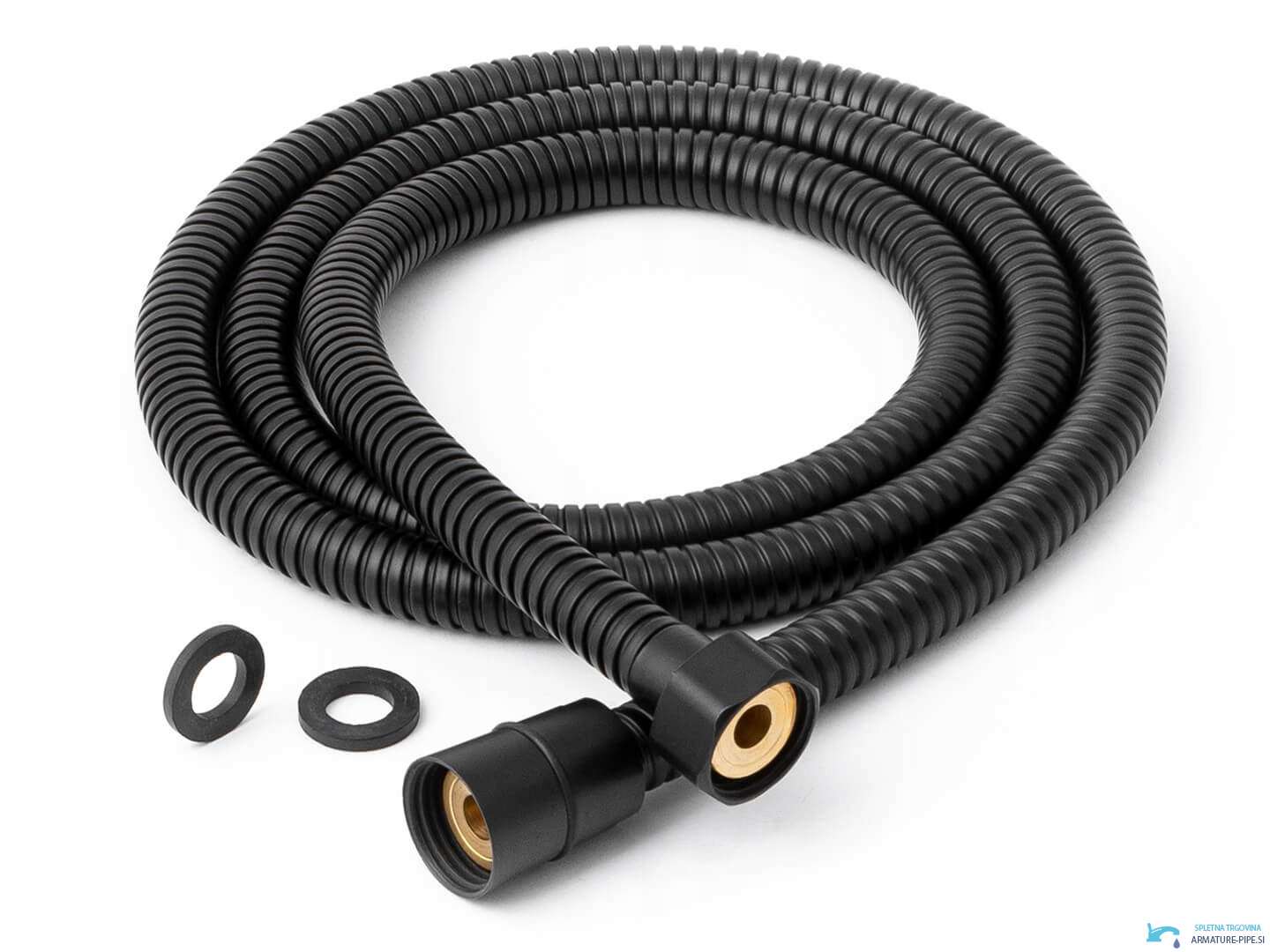 Dettaglio del flessibile doccia nero per il pannello ELITE SP1058