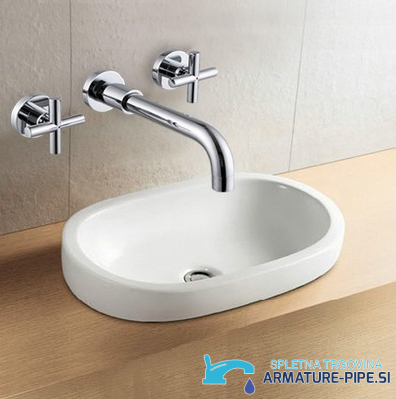 Rubinetto lavabo LED EYN SU0167 a parete in cromo lucido