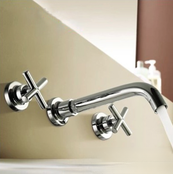 Rubinetto lavabo LED EYN SU0167 a parete in cromo lucido