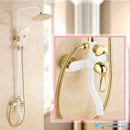 Pannello doccia esterno EYN TAB1511 bianco e oro