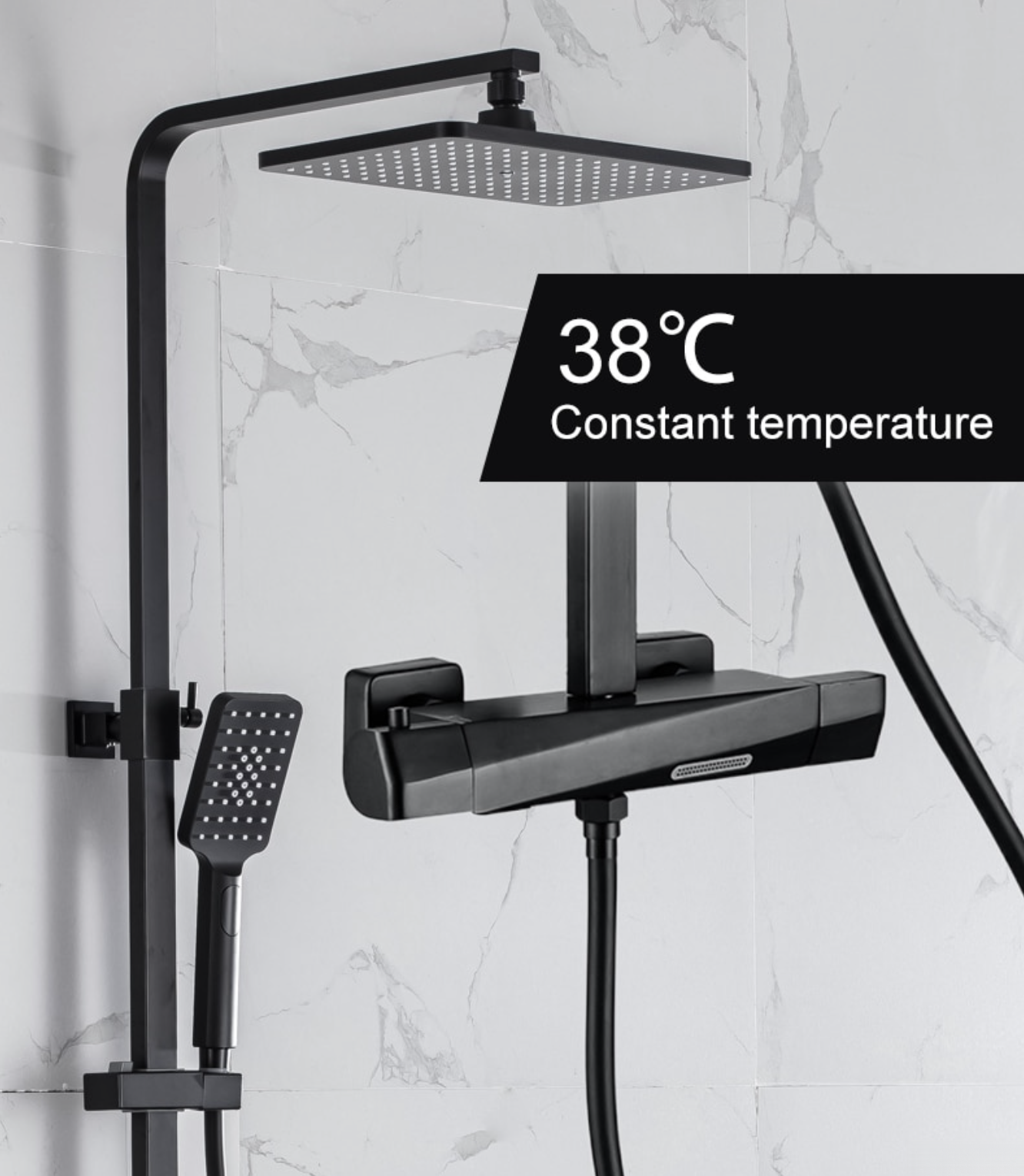 Controllo della temperatura del sistema doccia termostatico esterno EYN TB1751 a 38 °C