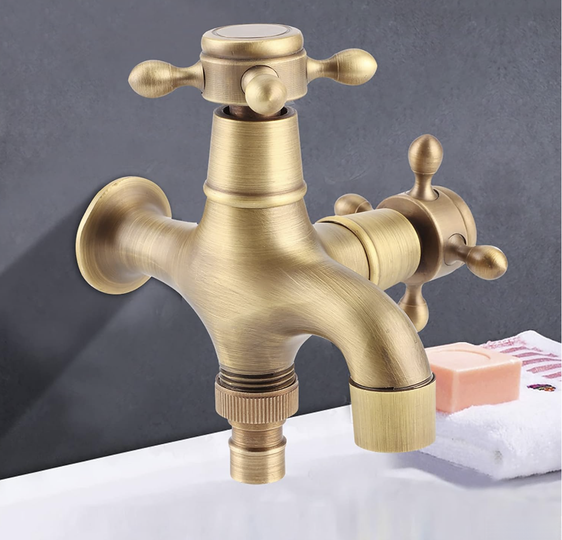Rubinetto a parete TW1638 in ottone anticato spazzolato