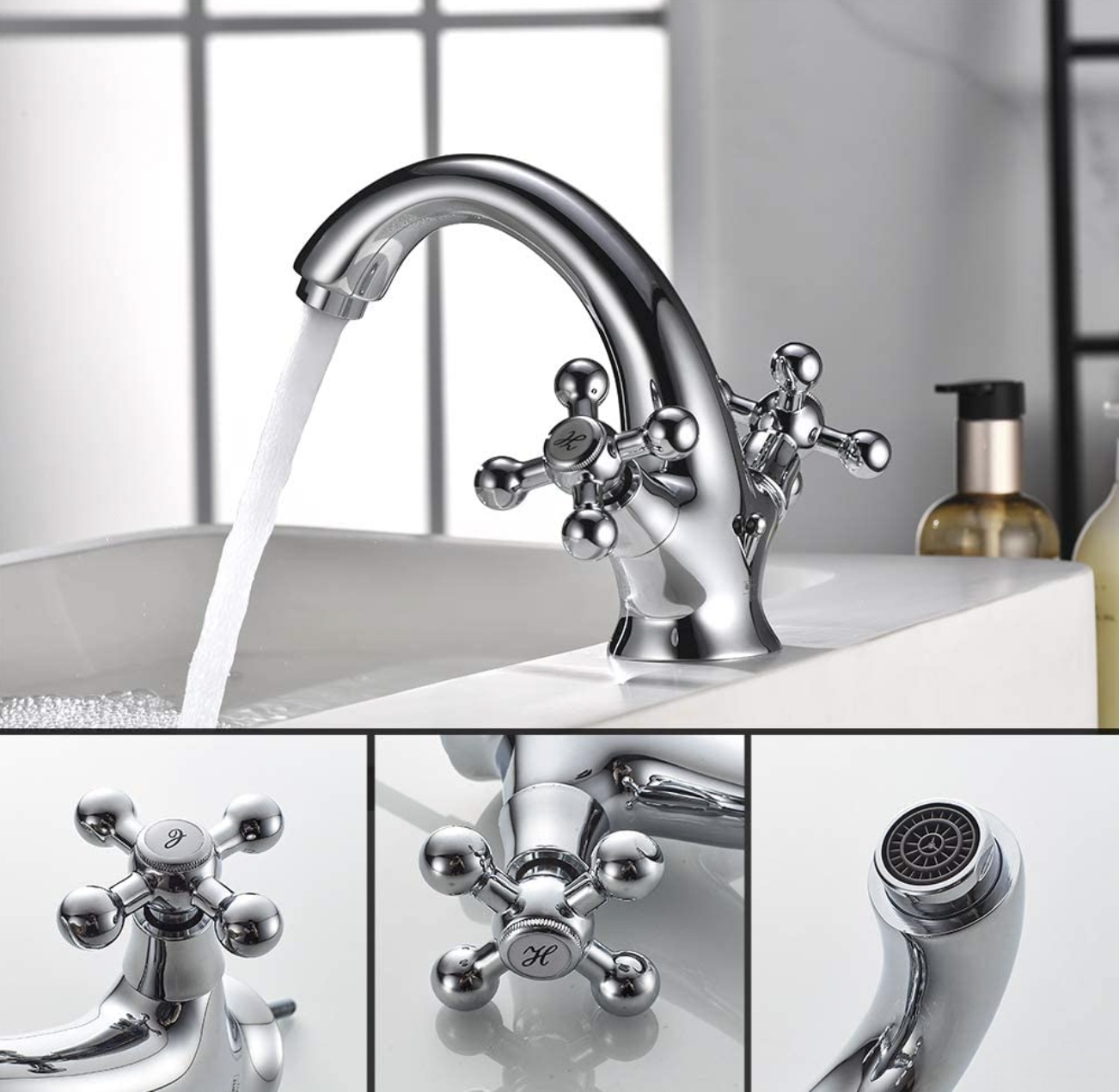 Rubinetto bidet rustico UC1143 in cromo lucido