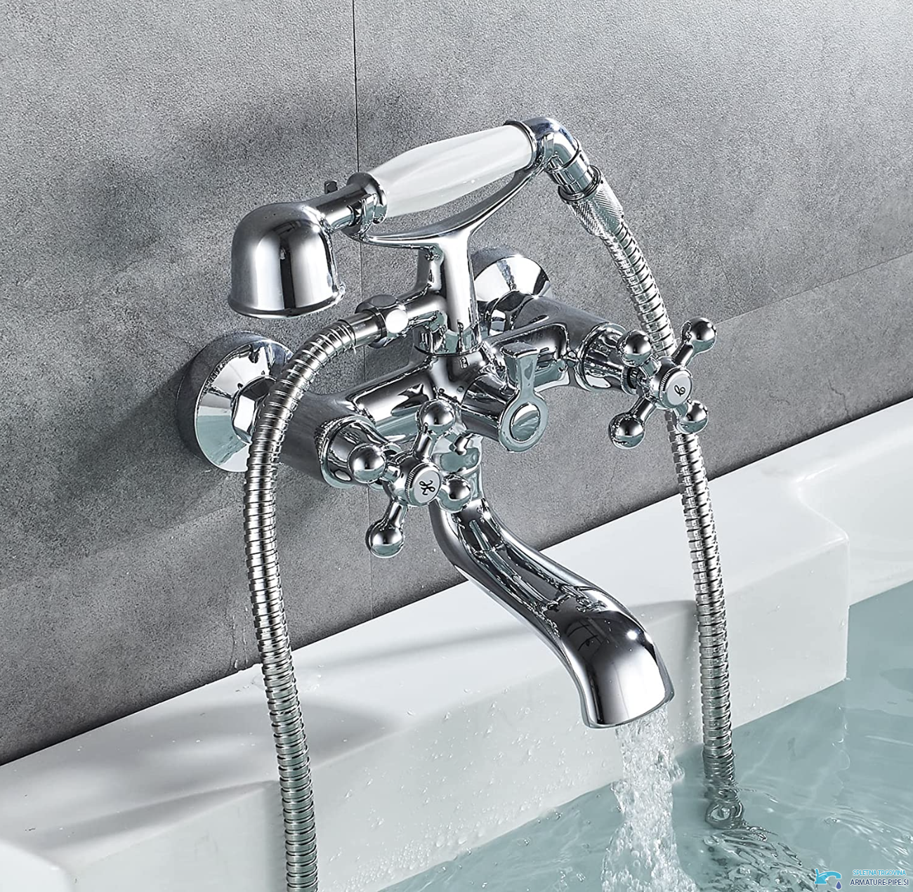 Rubinetto bidet rustico UC1143 in cromo lucido