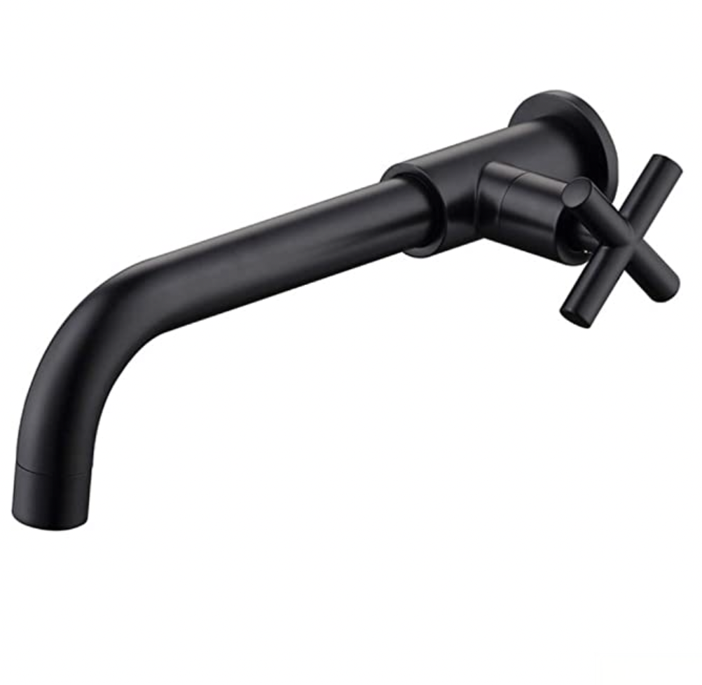 Rubinetto a parete per acqua fredda WB1414 — vista laterale con manopola a croce