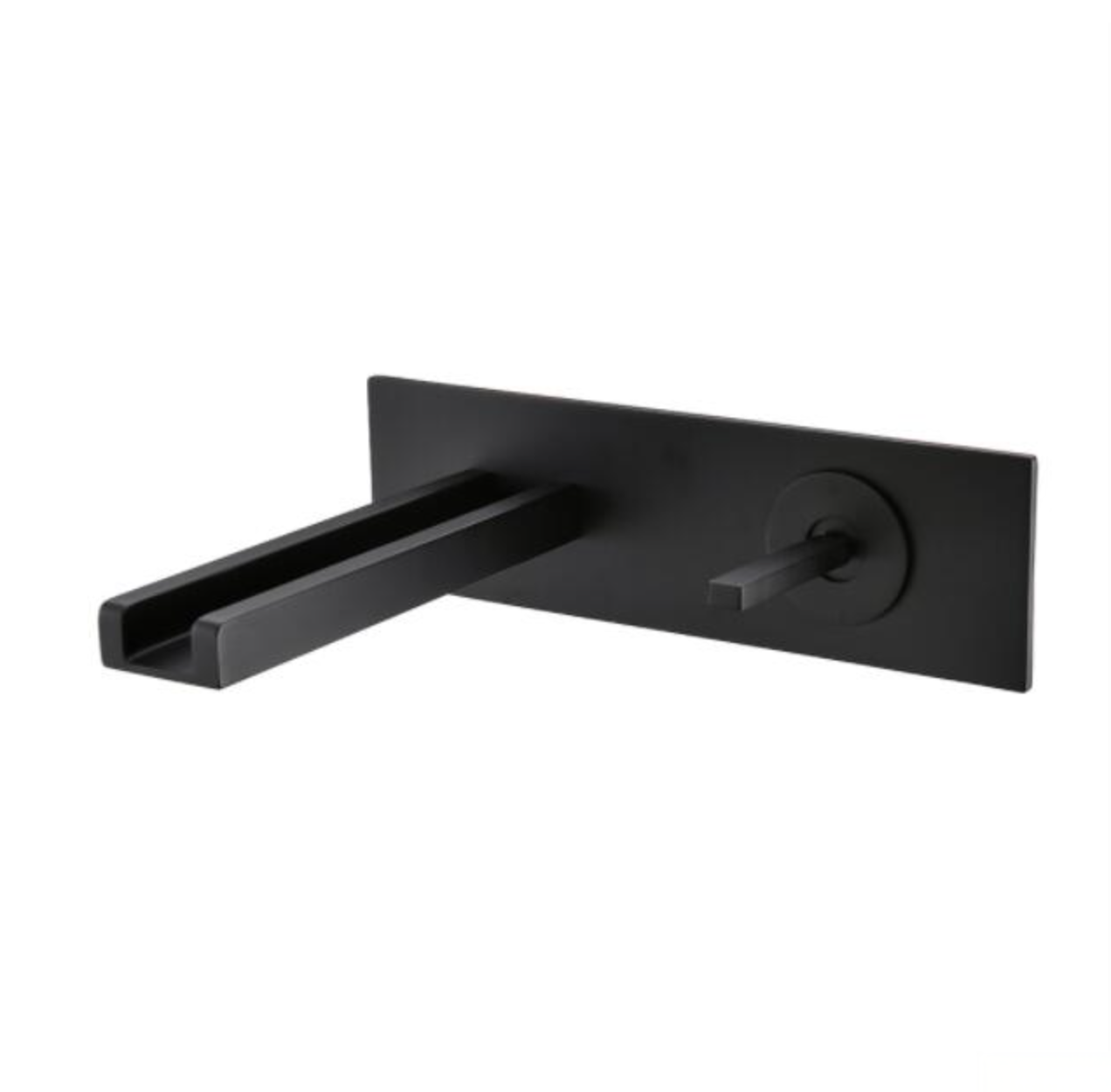 Rubinetto LED a cascata WLED1454 nero opaco con bocca aperta