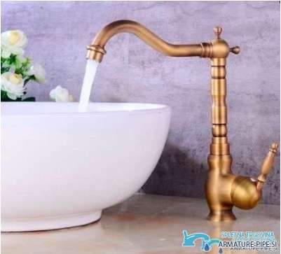 pannello doccia woo-13073 - miscelatore alto lavabo, rubinetto ottone anticato