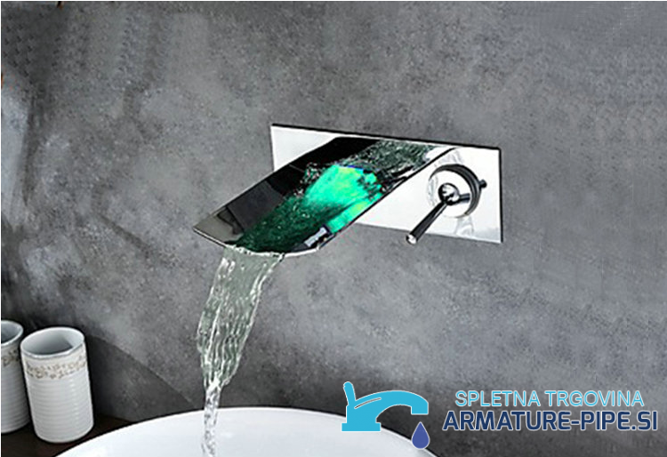 Rubinetto LED a parete per bagno EYN SK 0559 woo-1532 in cromo lucido
