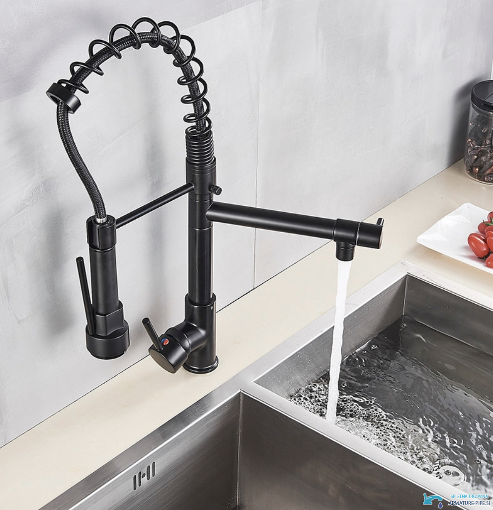 Miscelatore da cucina nero 0141b con finitura nera opaca