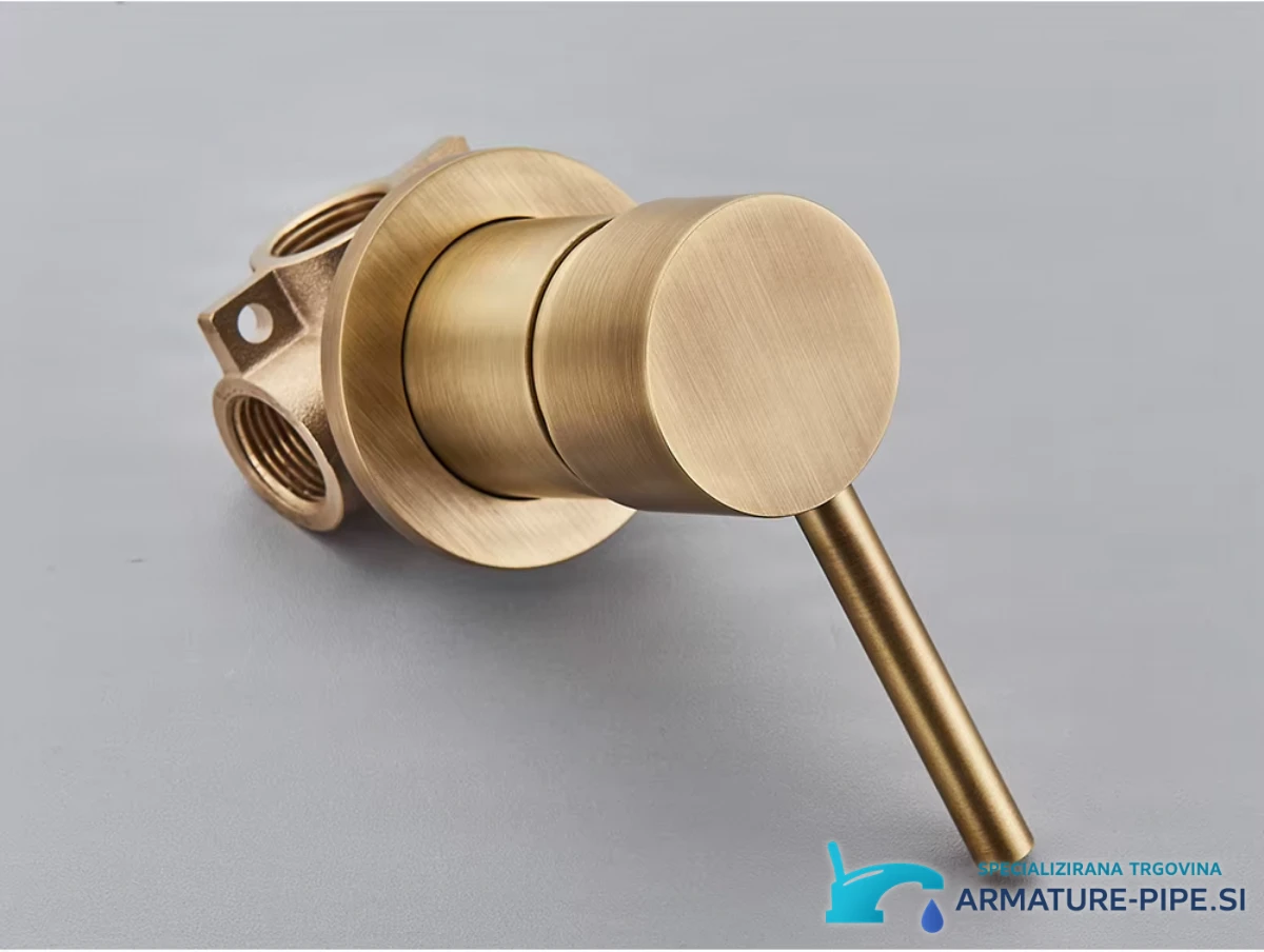 Gold Mixer Water Tap Shower Valve Bathroom Water Faucets Shower Splitter Valve Black Chrome Round Solid Brass Concealed