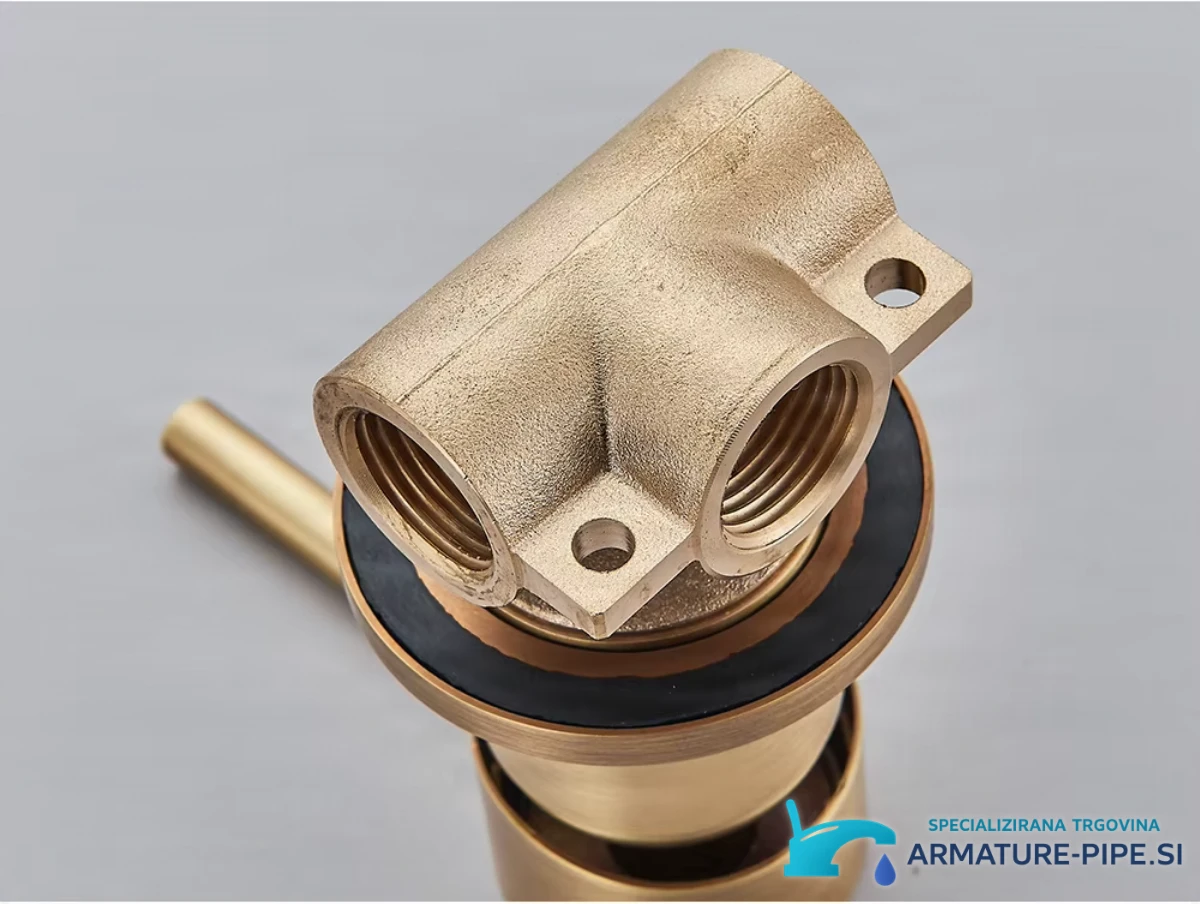 Gold Mixer Water Tap Shower Valve Bathroom Water Faucets Shower Splitter Valve Black Chrome Round Solid Brass Concealed