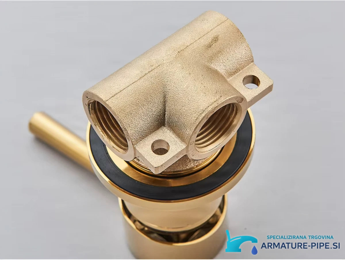 Gold Mixer Water Tap Shower Valve Bathroom Water Faucets Shower Splitter Valve Black Chrome Round Solid Brass Concealed