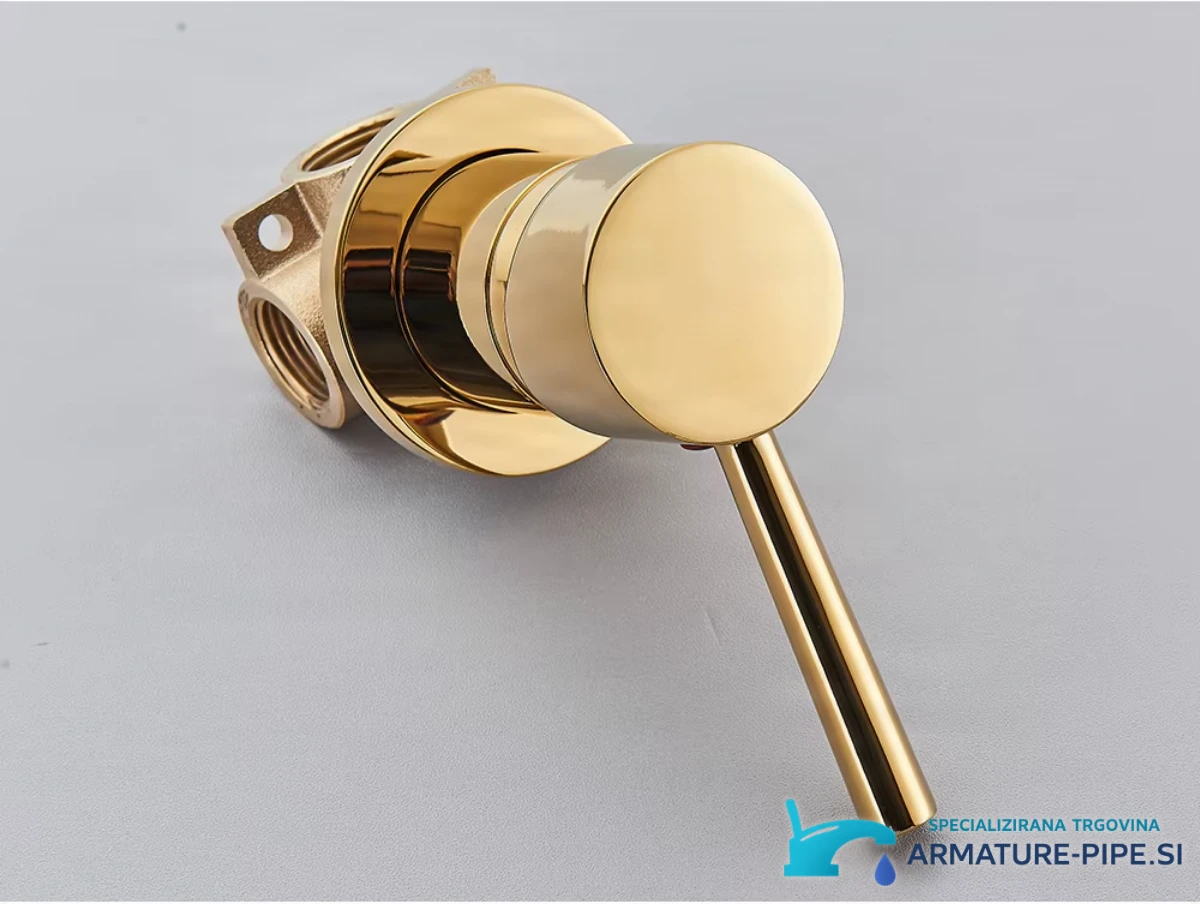 Gold Mixer Water Tap Shower Valve Bathroom Water Faucets Shower Splitter Valve Black Chrome Round Solid Brass Concealed