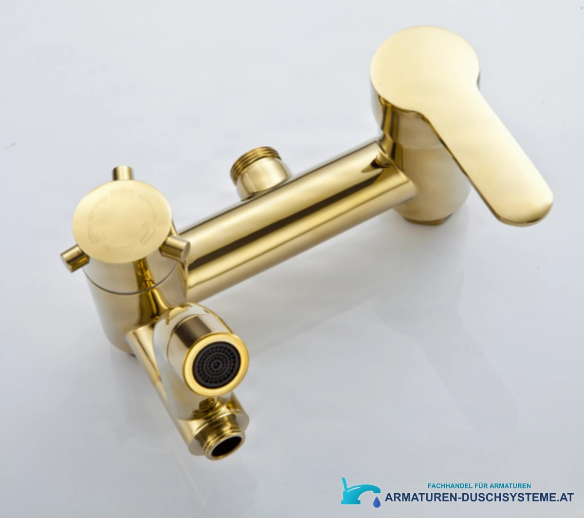 Duschsystem NSG05783 — goldene Armatur mit Hebel, Umsteller und Gewindeanschlüssen