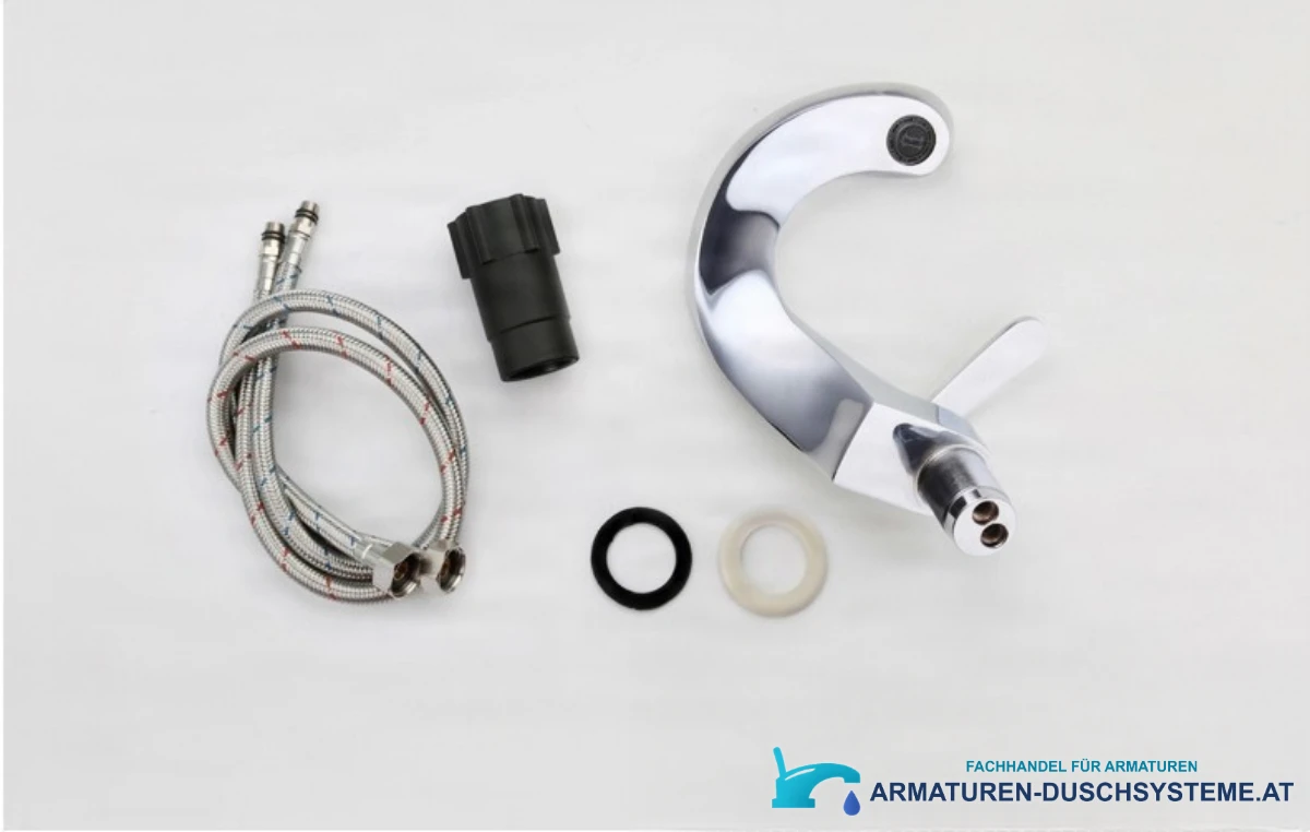 Küchen- und Badarmatur KA17318 mit Anschlussschläuchen, Gewindehülse und Dichtungen