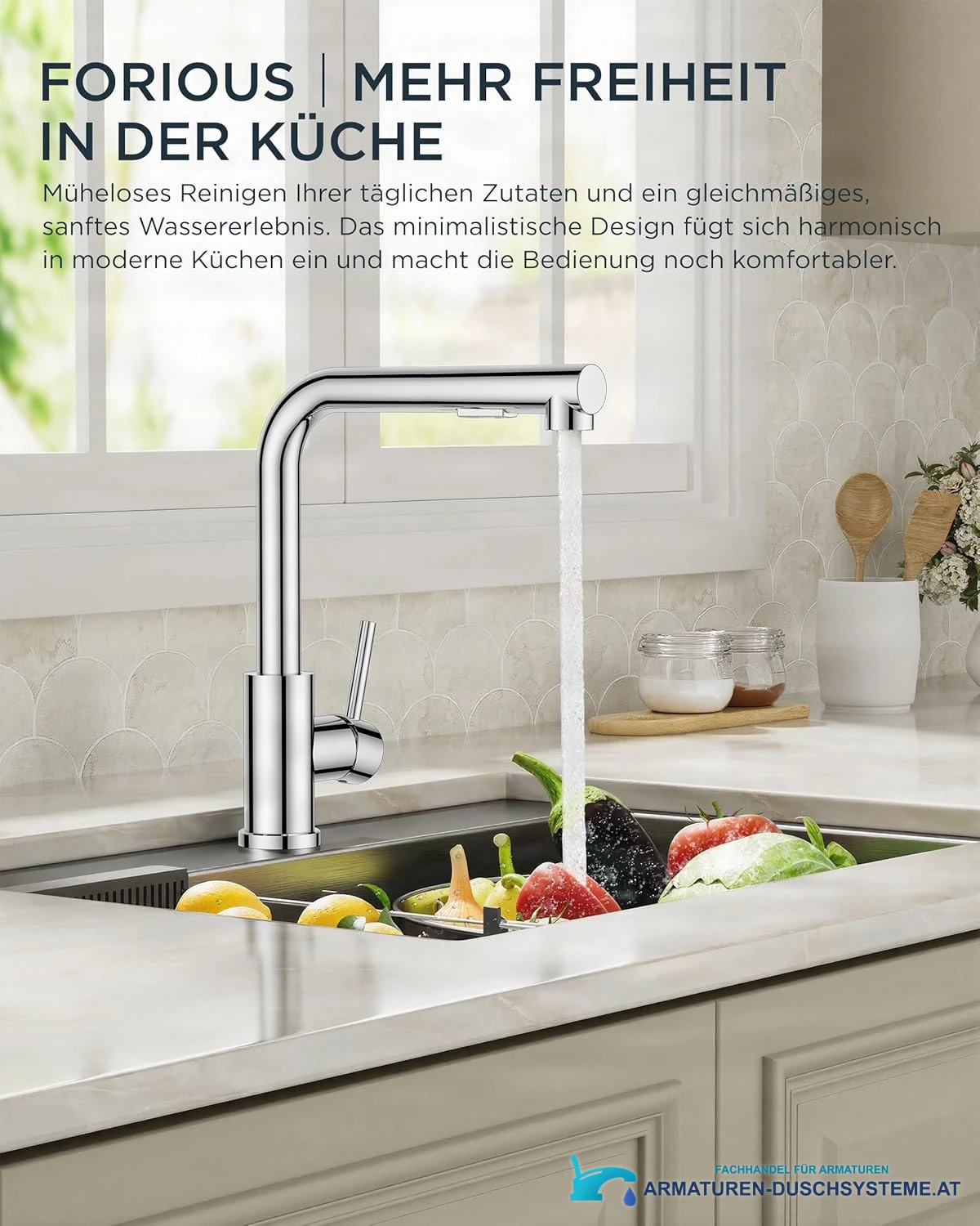 Low-Pressure Kitchen Tap, Single Lever Hot and Cold Water Tap, Tap with 3 Connections for Boilers, Suitable for Boilers and Under-Sink Boilers, Mat Zwart