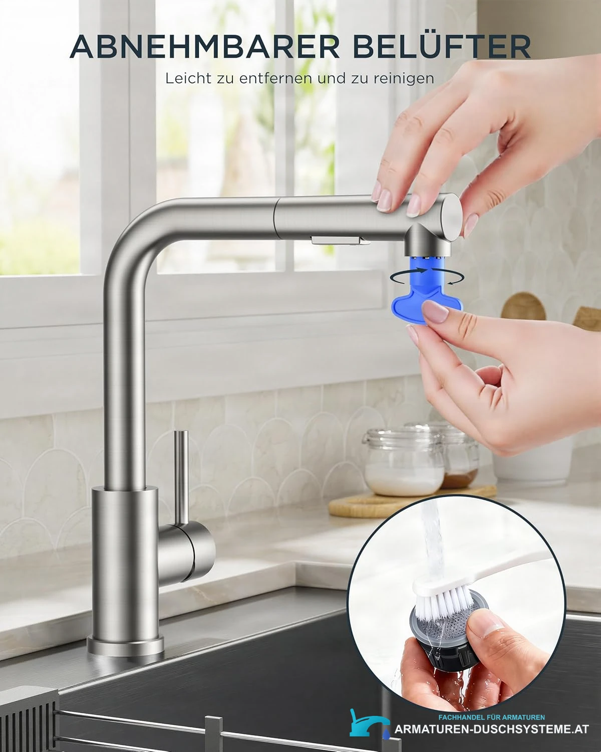 Low-Pressure Kitchen Tap, Single Lever Hot and Cold Water Tap, Tap with 3 Connections for Boilers, Suitable for Boilers and Under-Sink Boilers, Mat Zwart