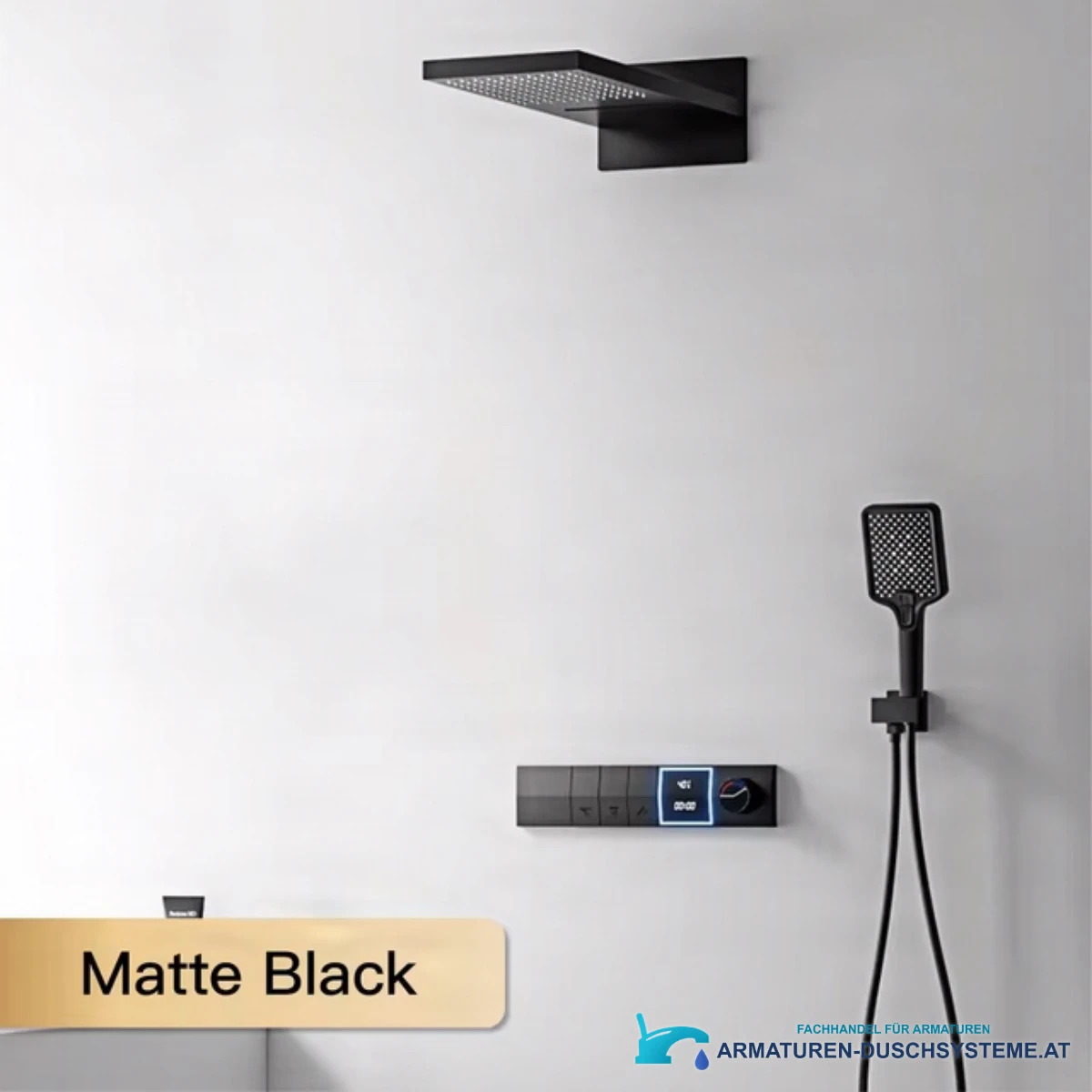 Unterputz-Duschsystem ELITE EDITION BCS1050 im Badezimmer in Mattschwarz