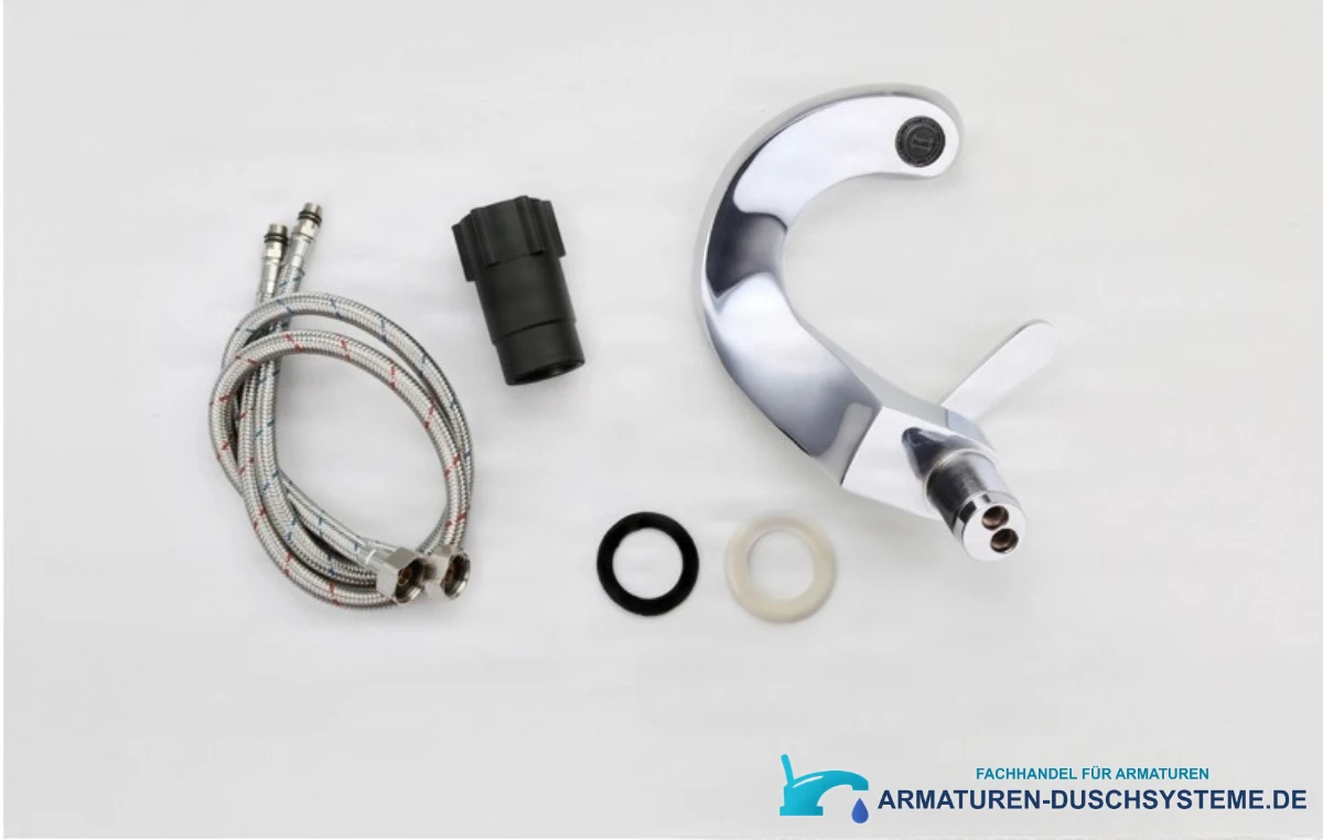 Küchen- und Badarmatur KA17318 mit Anschlussschläuchen, Gewindehülse und Dichtungen