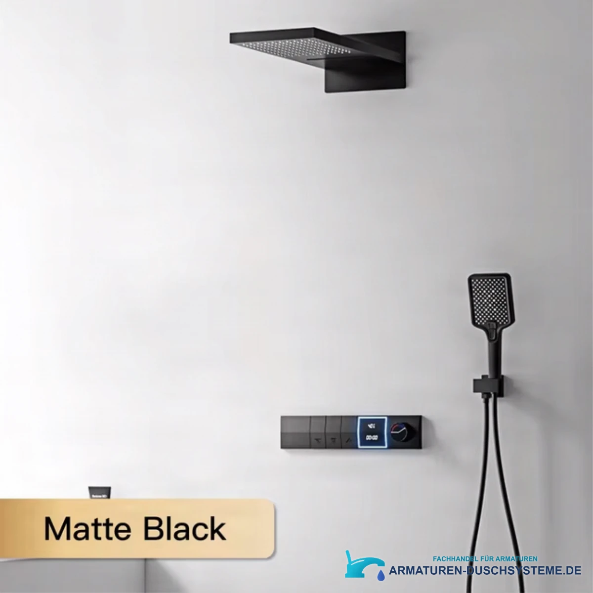 Unterputz-Duschsystem ELITE EDITION BCS1050 im Badezimmer in Mattschwarz