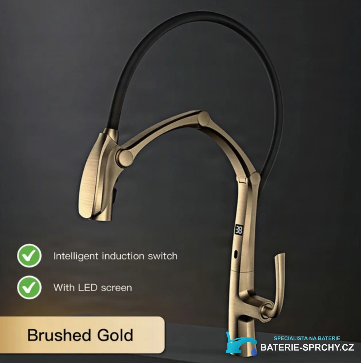 Specifikace kuchyňské baterie ELITE EDITION se senzorem KSS1899: indukční spínač a LED displej