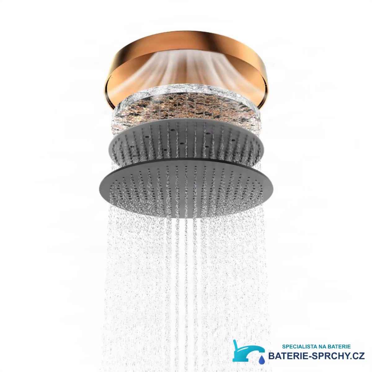 Detail kulaté dešťové hlavice termostatického systému ELITE EDITION BSW1727