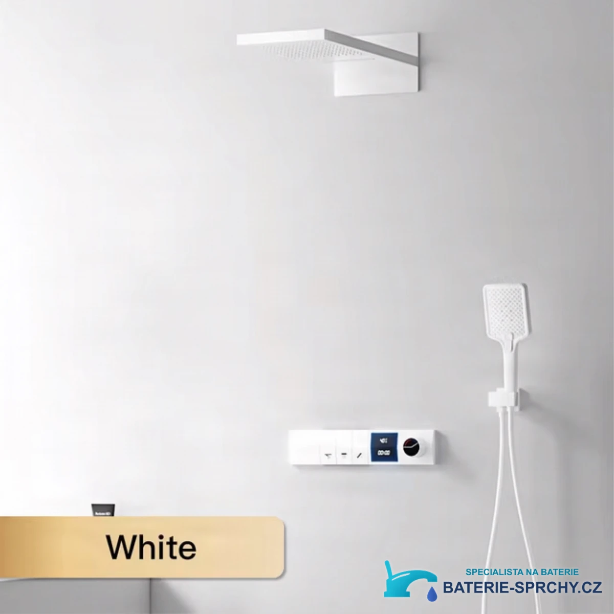 Podomítkový sprchový systém ELITE EDITION BCS1050 s LED displejem, vodopádovým výtokem a v několika barevných provedeních
