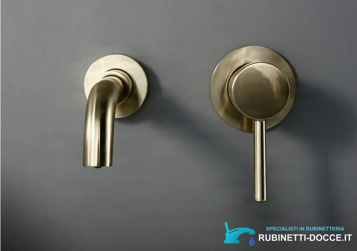 Rubinetto da parete per bagno EYN BGW1644 color oro spazzolato