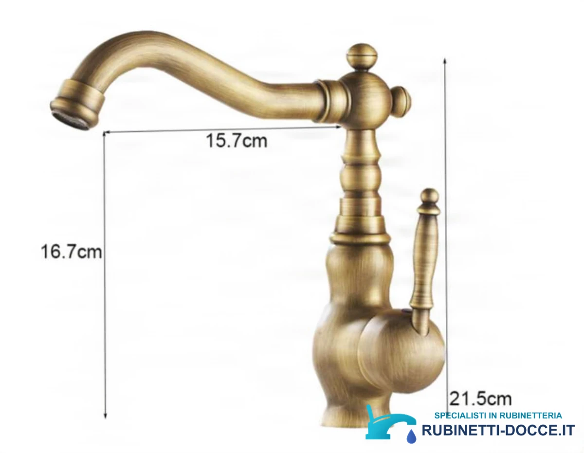 Rubinetto per lavabo EYN VA1646 con bocca girevole, due altezze e più finiture