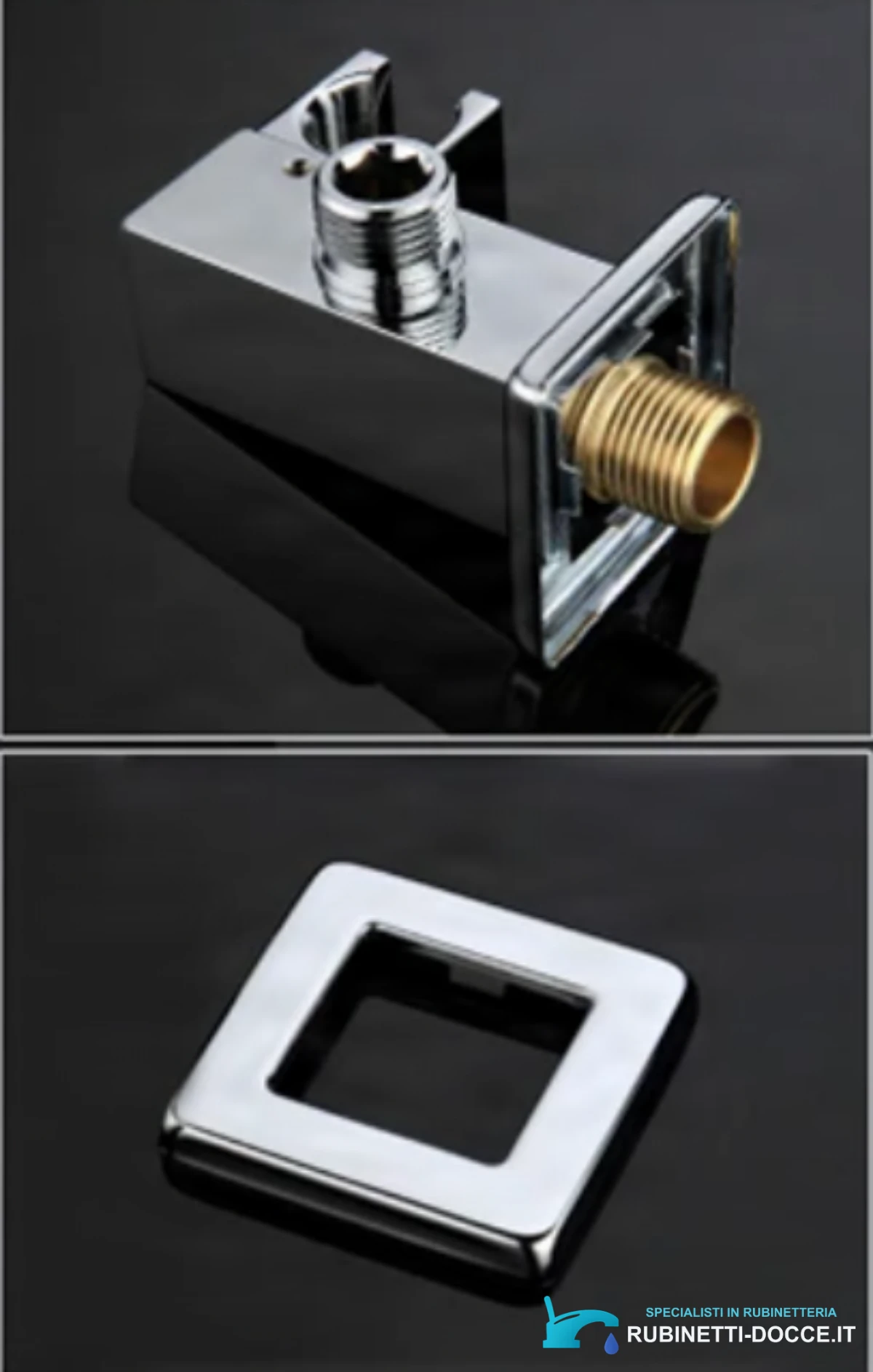 Sistema doccia a incasso ELITE EDITION BCS1557 termostatico con LED, getto a cascata e idromassaggio, nero e nero opaco