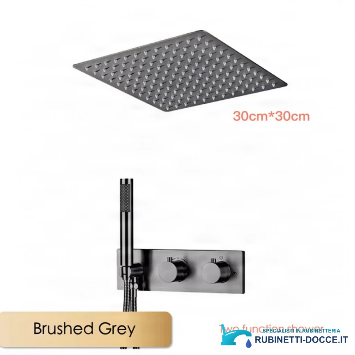 Sistema doccia da incasso ELITE EDITION BCS1499-1 termostatico con LED e cascata, in diverse finiture tra cui oro spazzolato e nero opaco