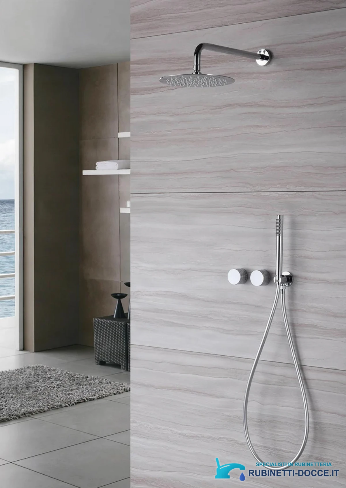 Sistema doccia da incasso ELITE EDITION BCS1343 in ottone, multigetto, in più finiture tra cui oro spazzolato e nero opaco
