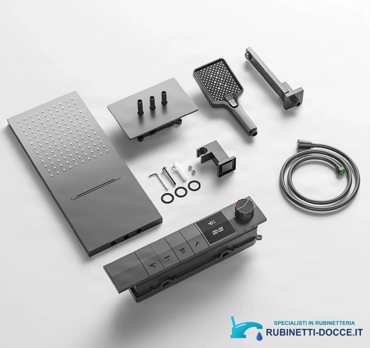 Sistema doccia da incasso ELITE EDITION BCS1050 con display LED e finiture multiple