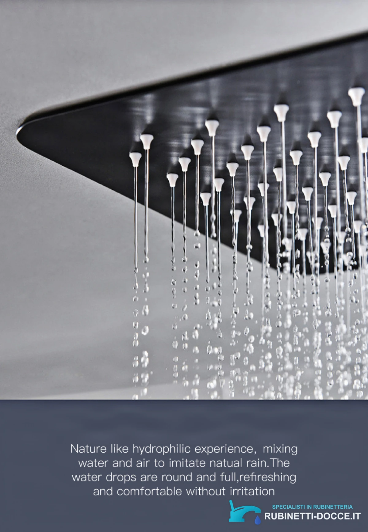 Sistema doccia da incasso ELITE EDITION BCS1499-1 termostatico con LED e cascata, in diverse finiture tra cui oro spazzolato e nero opaco