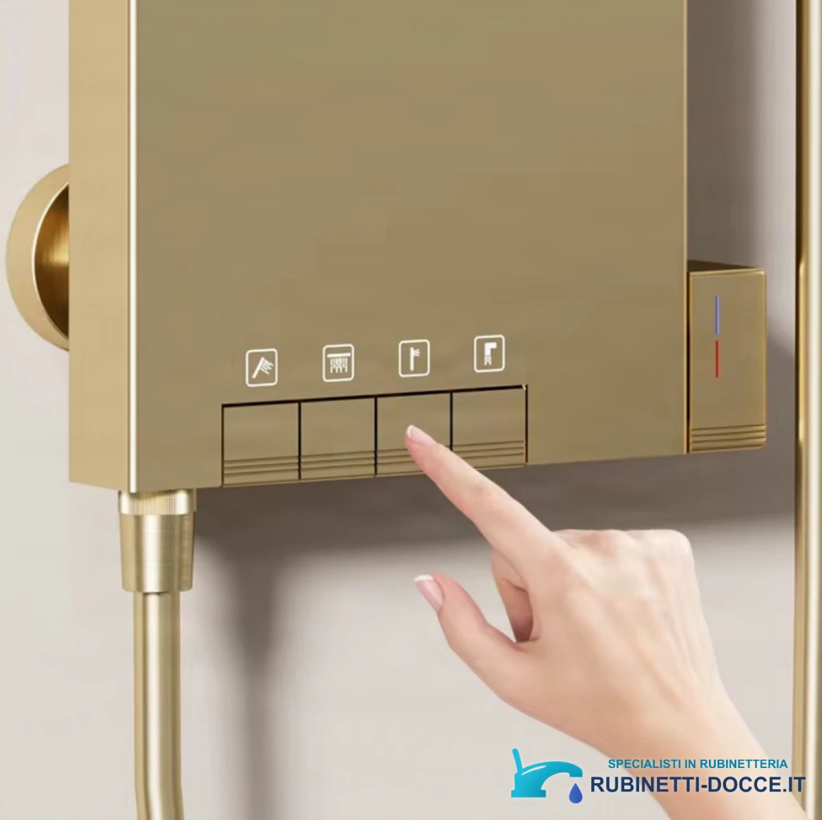 Pannello doccia ELITE EDITION BSE1424 a parete con LED, getti massaggianti e finiture grigio grafite, grigio scuro e oro