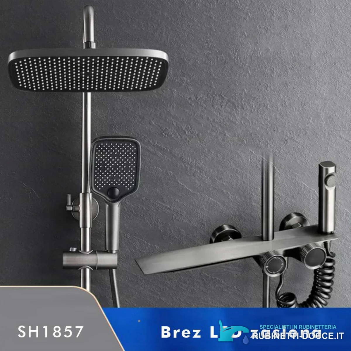 Lussuoso sistema doccia esterno SH1857 in canna di fucile spazzolato