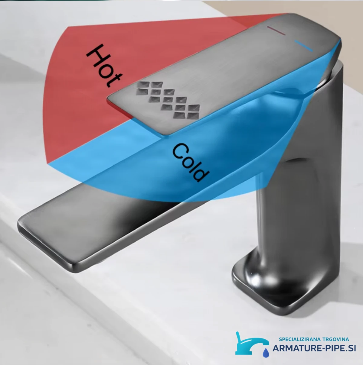 Temperatursteuerung der Edelstahlarmatur ELITE EDITION BS2150 für warmes und kaltes Wasser
