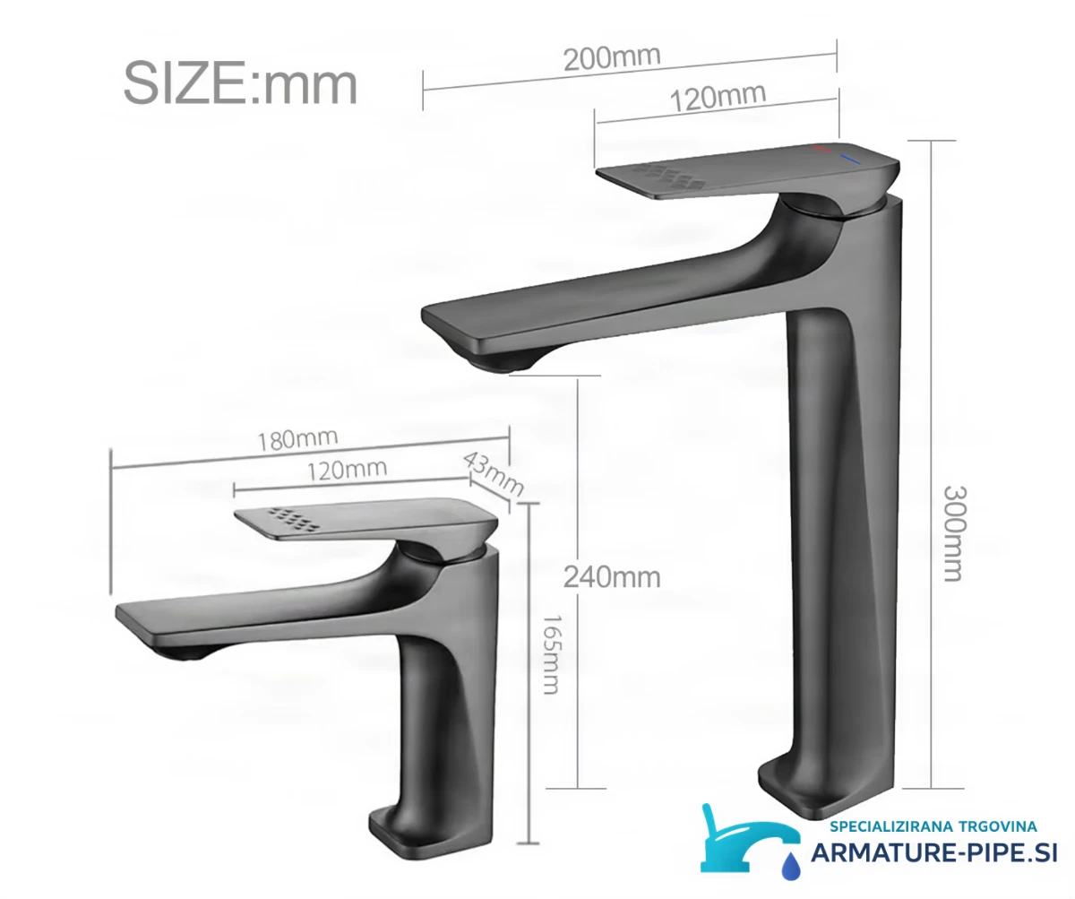 Edelstahlarmatur für Küche und Bad ELITE EDITION BS2150 in gebürstetem Graphitgrau
