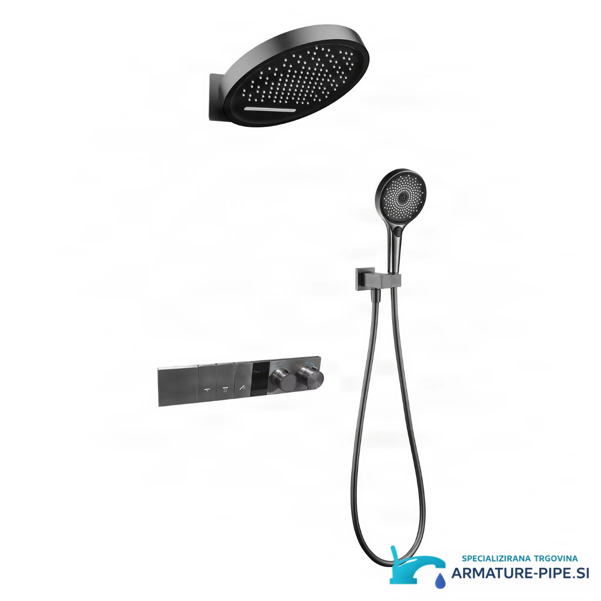Podomítkový sprchový systém ELITE EDITION BSC1305 v tmavém odstínu gunmetal