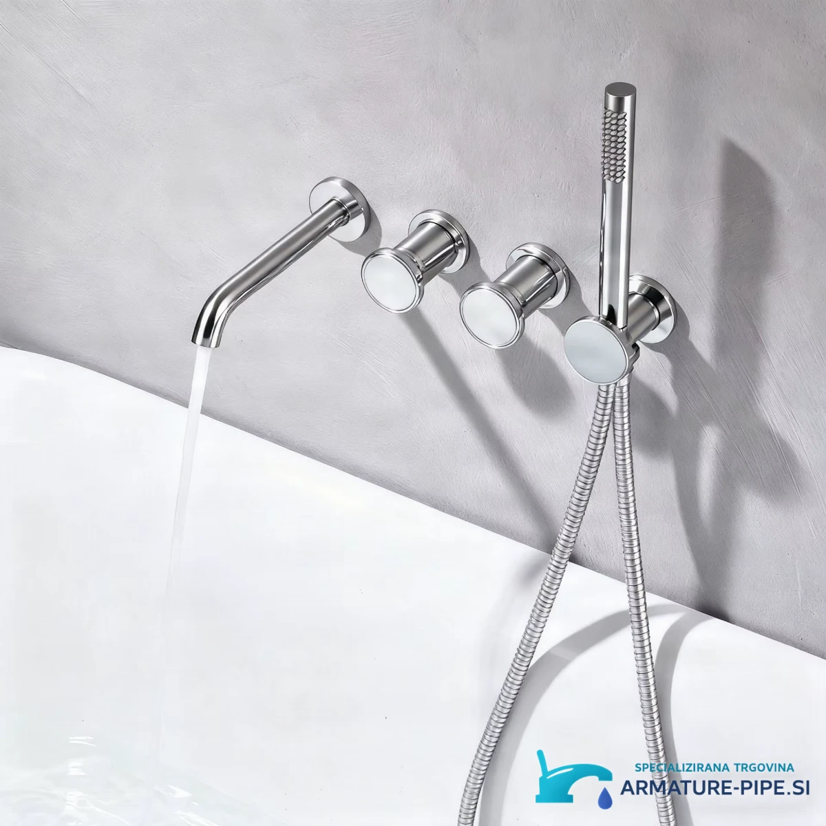 Shower Set All ELITE EDITION BSC1717 — krom izvedba z rebrasto cevjo
