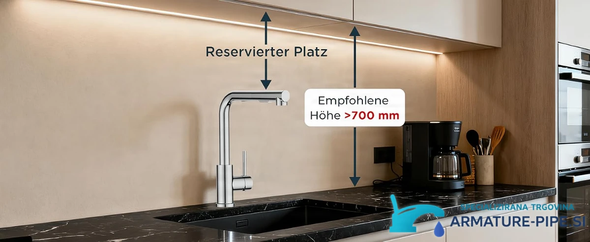 Niederdruck-Küchenarmatur ELITE EDITION KFL2244 im Einsatz an einer Küchenspüle